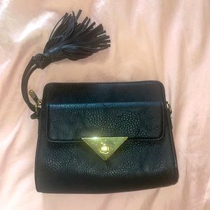 Charming Charlie Black Faux Leather Clutch